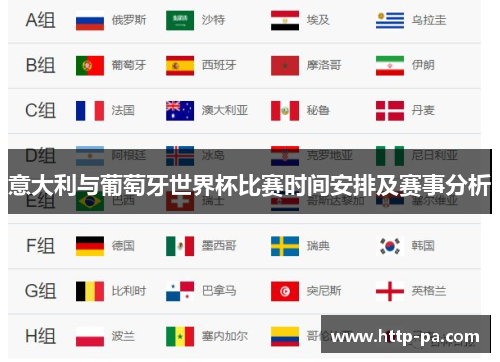 意大利与葡萄牙世界杯比赛时间安排及赛事分析