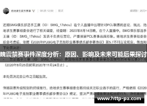 魏震禁赛事件深度分析：原因、影响及未来可能后果探讨